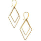 Rhombus Dangle Earrings - Gold Fair Anita