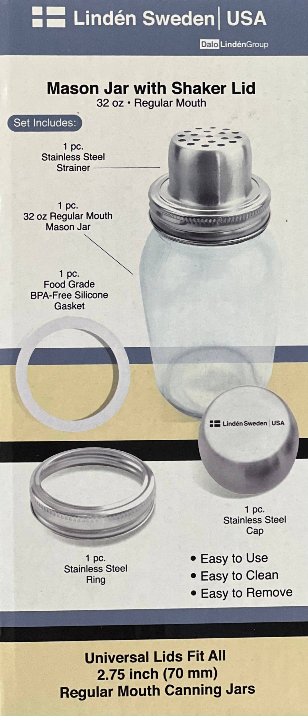MASON JAR WITH SHAKER LID