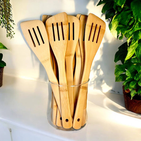 Bamboo Kitchen Utensil | Slotted Spatula Bamboo Switch
