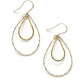 Mixed Metal Teardrop Dangle Earrings