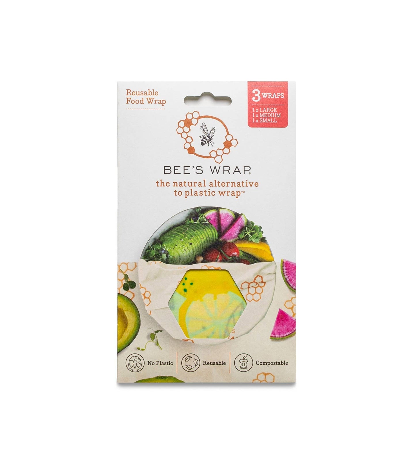 Bees Wrap Reusable Beeswax Food Wraps 3 Pack - Fresh Squeeze Bee's Wrap