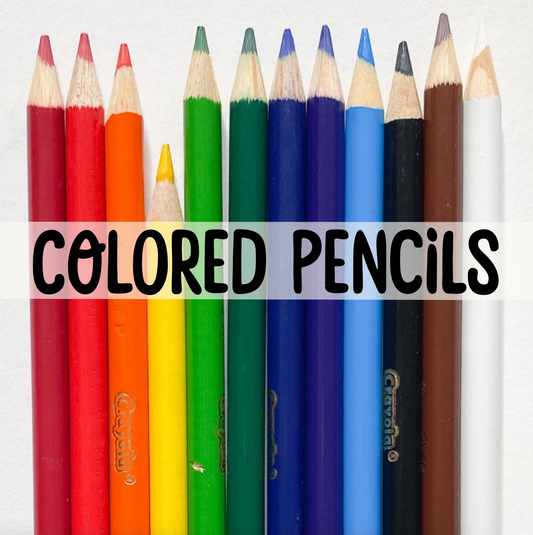 Twelve Basic Colored Pencils