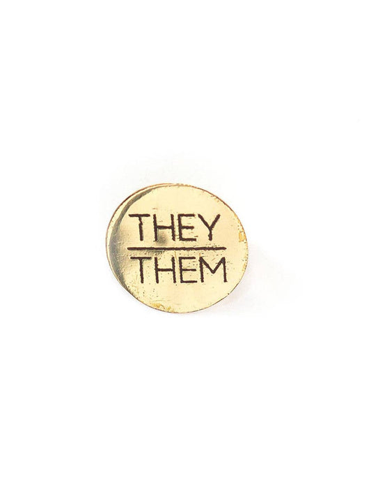Pronoun Pins - Brass Fair Anita