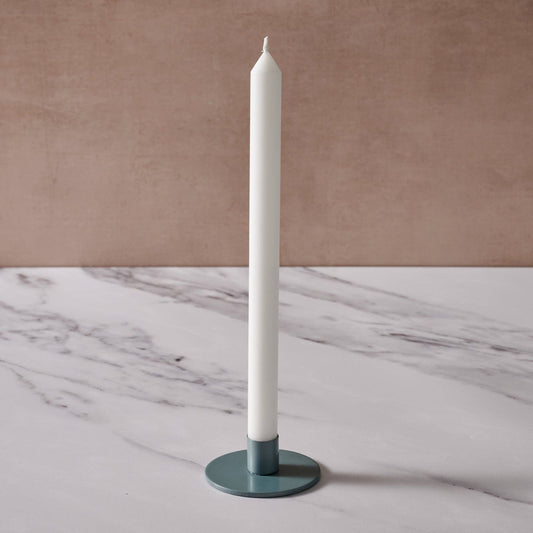 Kasi Round Taper Candle Holder - Blue/Gray