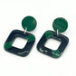 Check Box Horn Stud Earrings