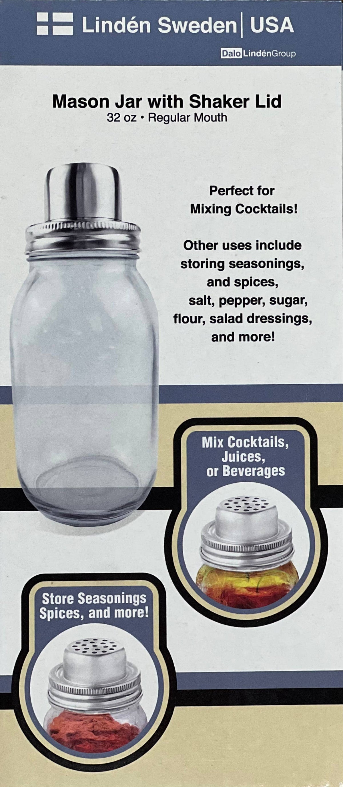 MASON JAR WITH SHAKER LID