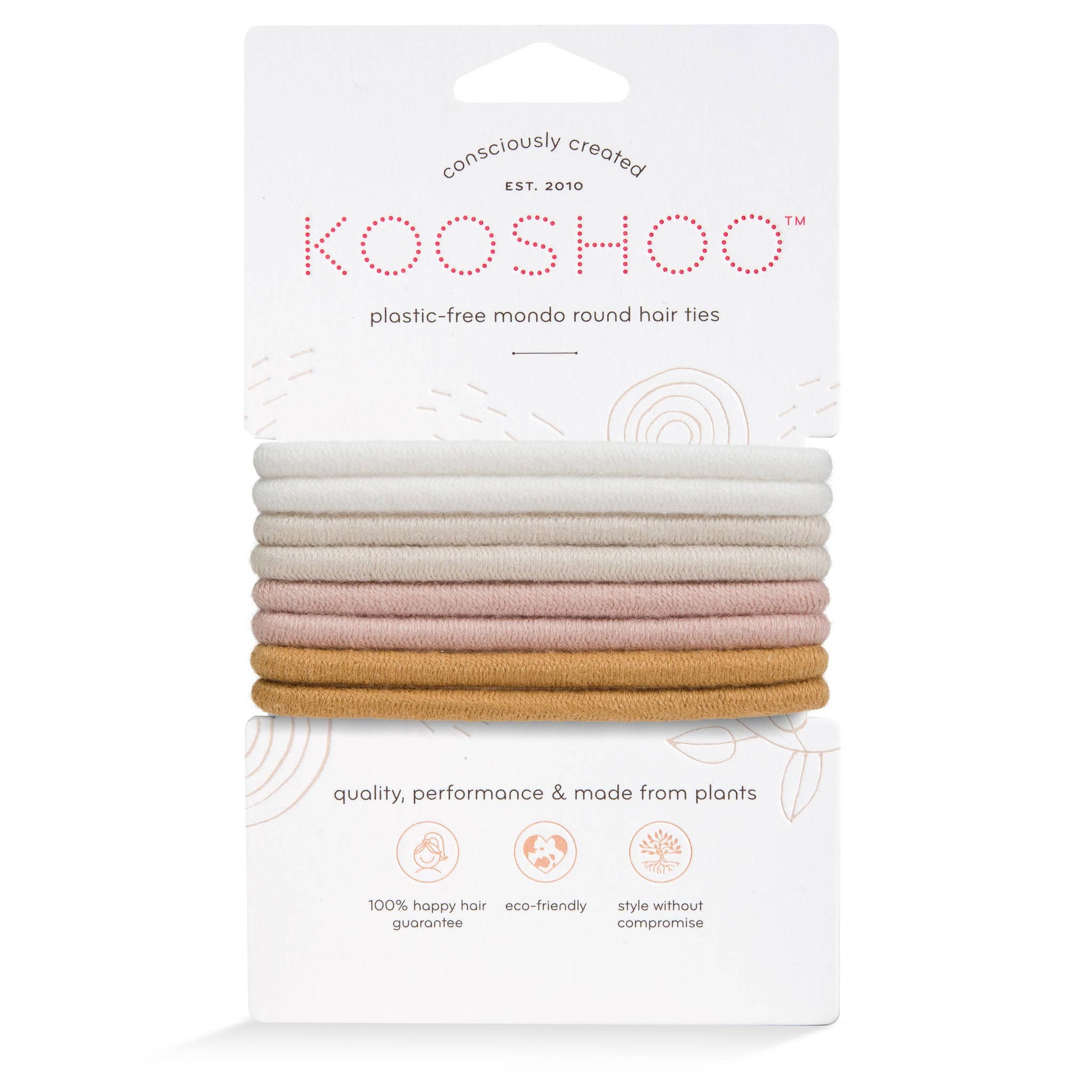 KOOSHOO - Plastic-free Round Hair Ties - Mondo 8-pack - Golden Fibres KOOSHOO