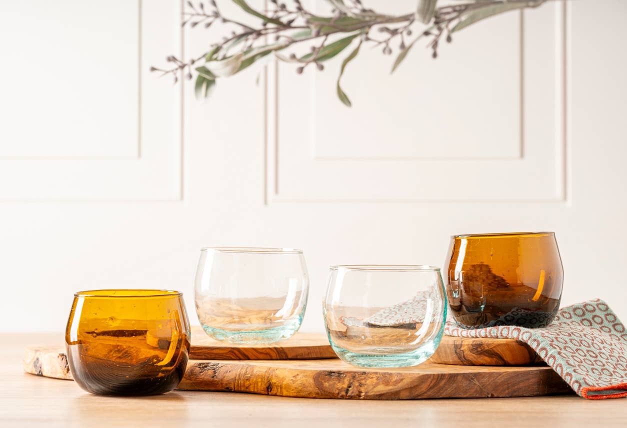 Moroccan Stemless Goblet - Clear Verve Culture