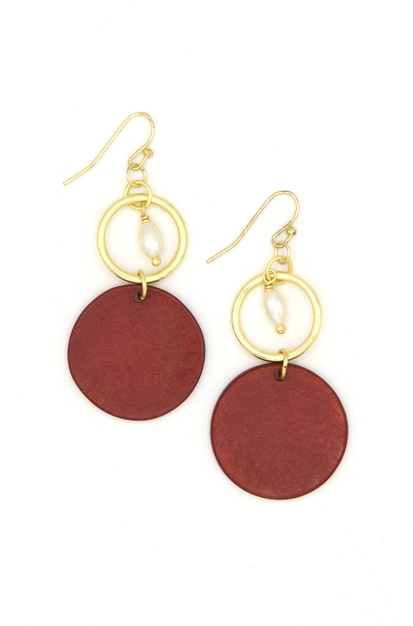 Maroon and Gold Pride Bone Earrings Fair Anita