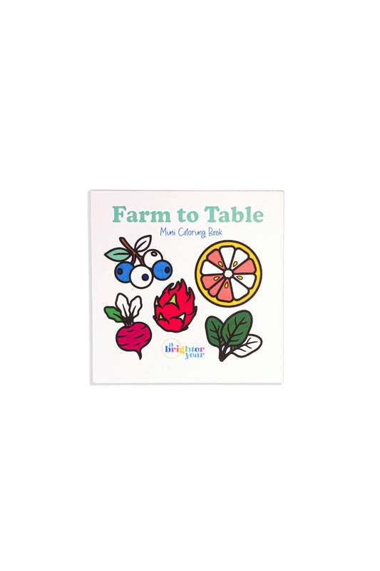 Farm To Table Mini Coloring Book - Fruits & Veggies Themed