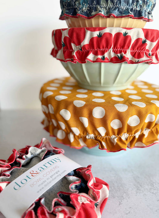 Jubilee Bowl Covers, set of three Dot and Army