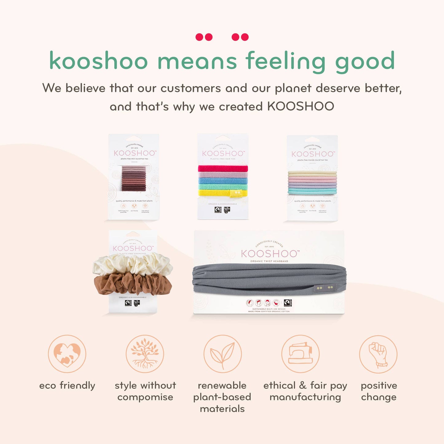 KOOSHOO - Plastic-free Round Hair Ties - Mondo 8-pack - Golden Fibres KOOSHOO