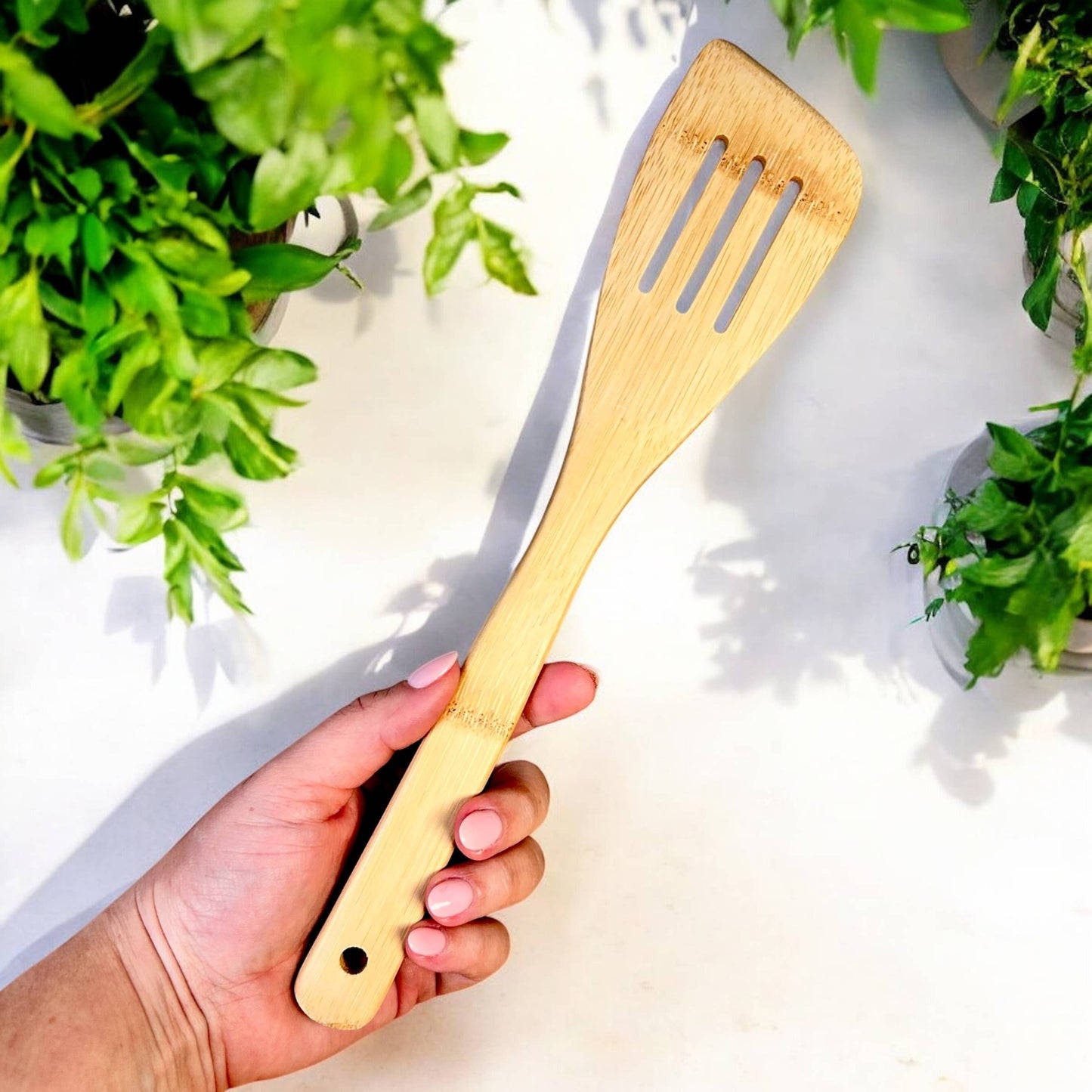 Bamboo Kitchen Utensil | Slotted Spatula Bamboo Switch