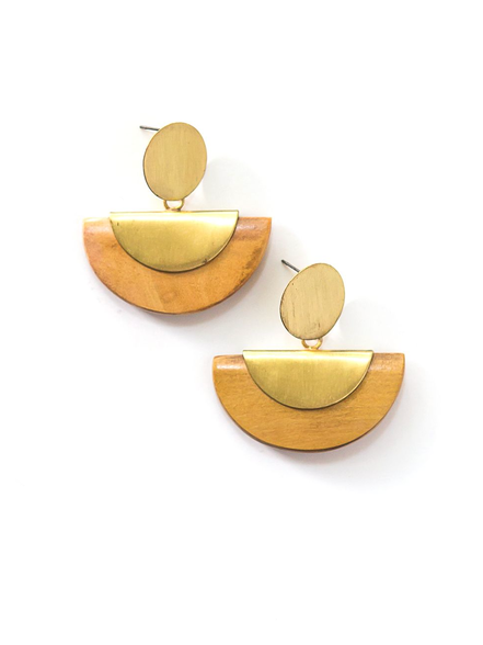 Fair Anita - Chord Geometric Wood Studs - Brass Fair Anita