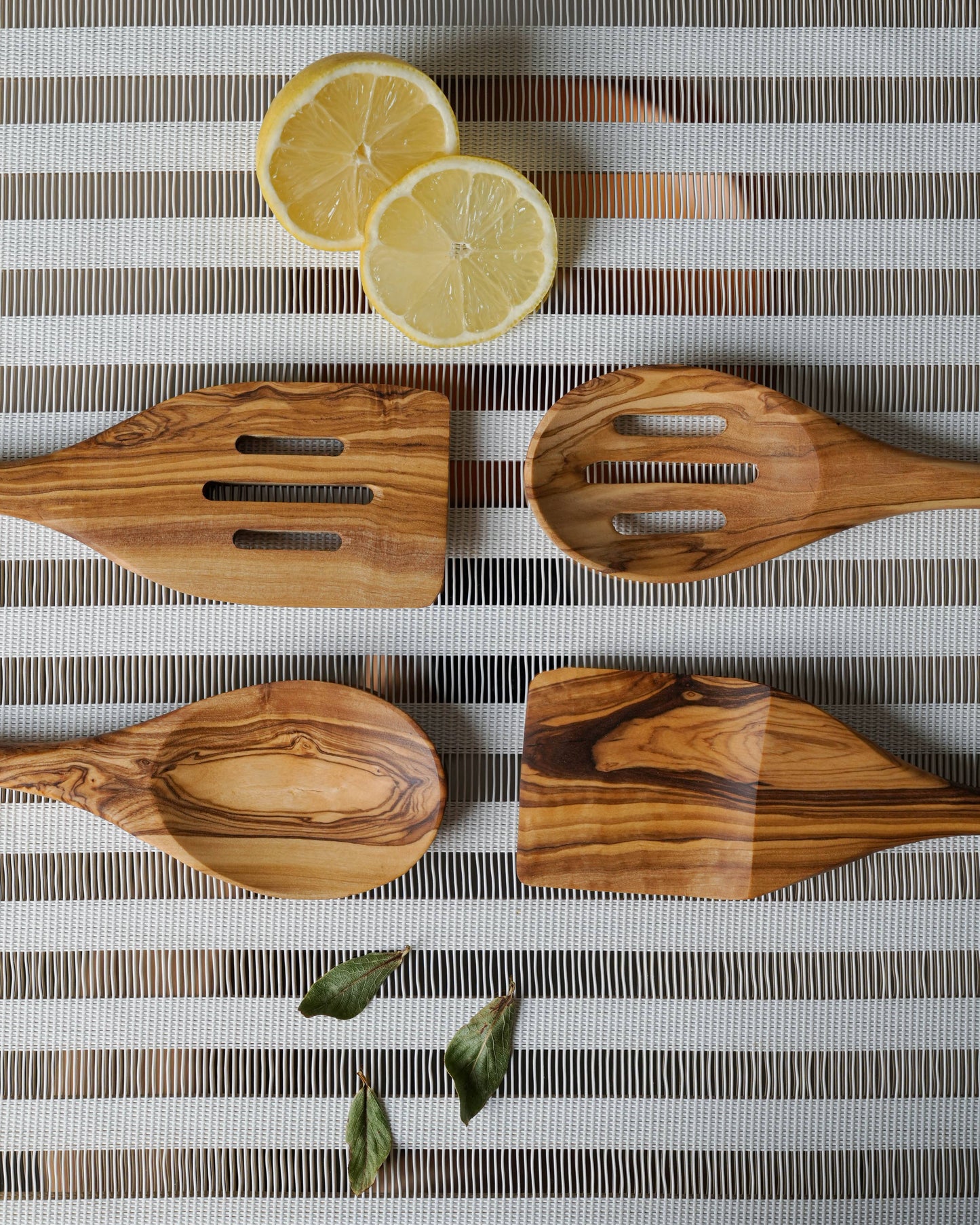 Handcrafted 5-Piece Olive Wood Kitchen Utensil Set Handcrafted Olivewood