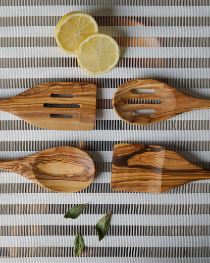 Handcrafted 5-Piece Olive Wood Kitchen Utensil Set Handcrafted Olivewood