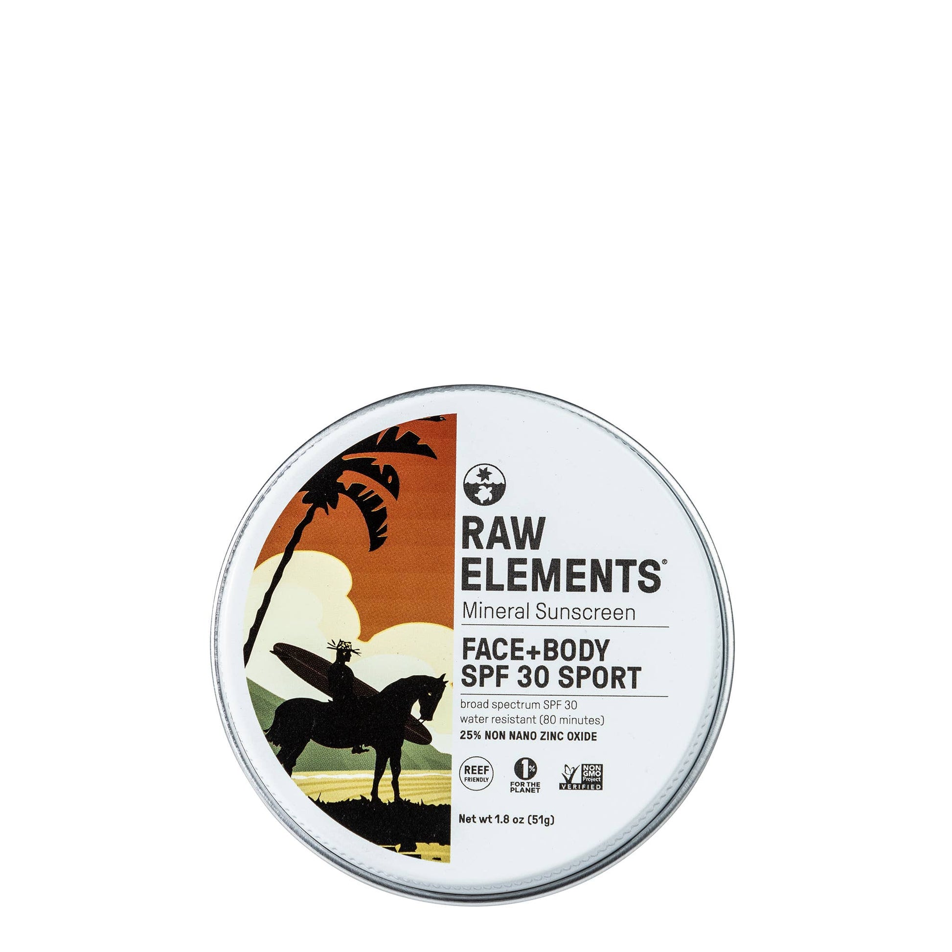 Raw Elements Mike Field Face & Body SPF 30 Tin 1.8 oz Raw Elements