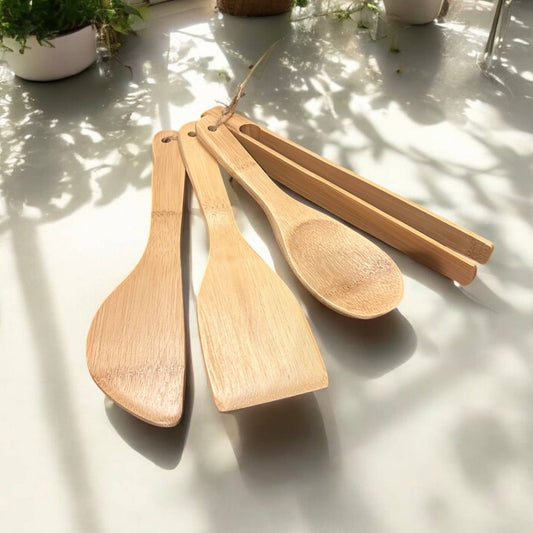 Kitchen Utensil Set | 4 Piece | Earth Day Bestseller Bamboo Switch