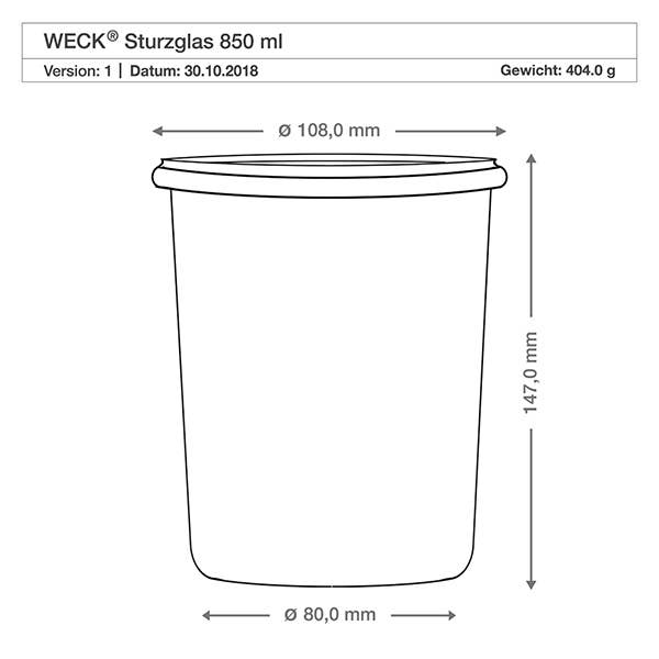 WECK® Mold Glass Jar 850ml