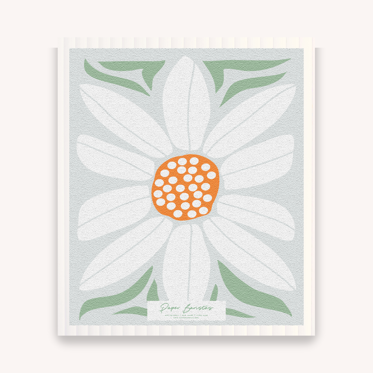 Paper Baristas - Set of 3 Swedish Dishcloth: Daisy Combo Paper Baristas