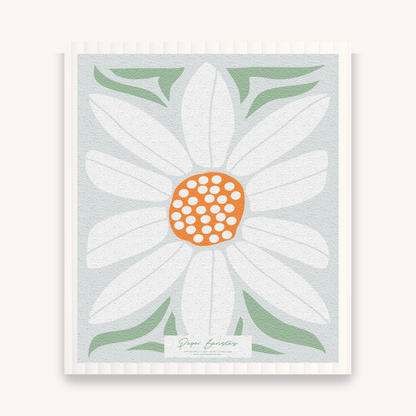 Paper Baristas - Set of 3 Swedish Dishcloth: Daisy Combo Paper Baristas