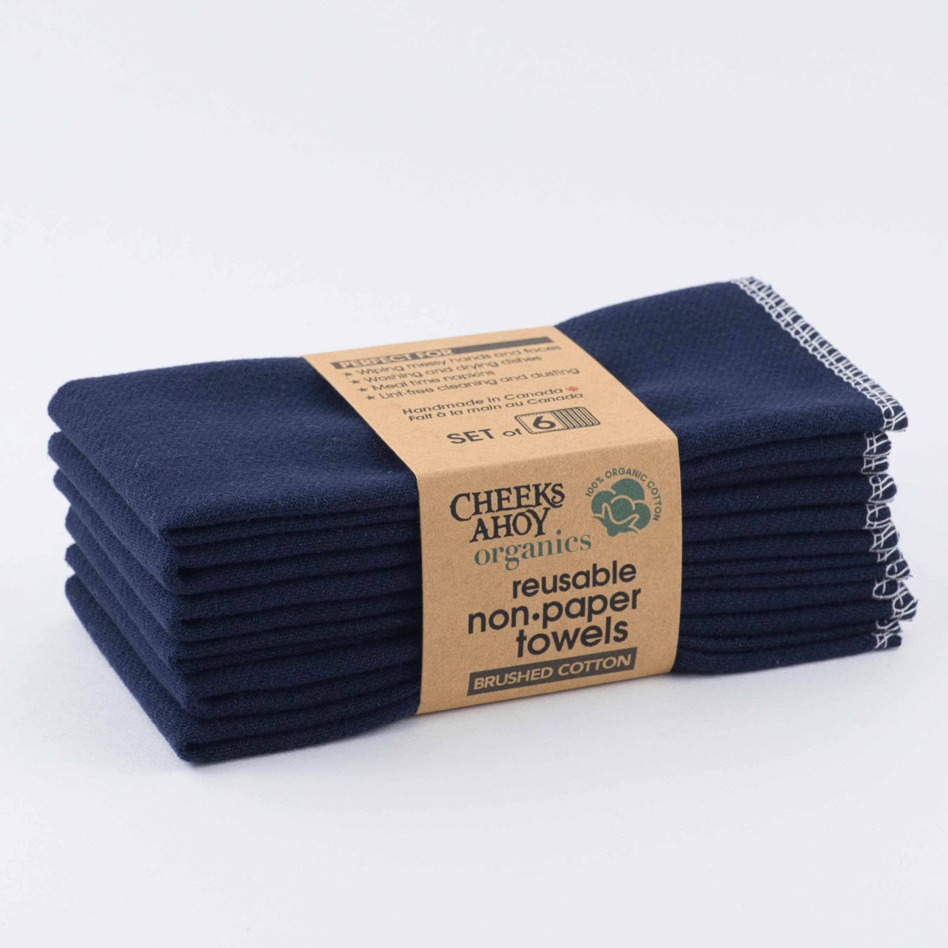 Cheeks Ahoy - Organic Brushed Cotton Non•Paper Towels: 12-pk / Blackberry Cheeks Ahoy