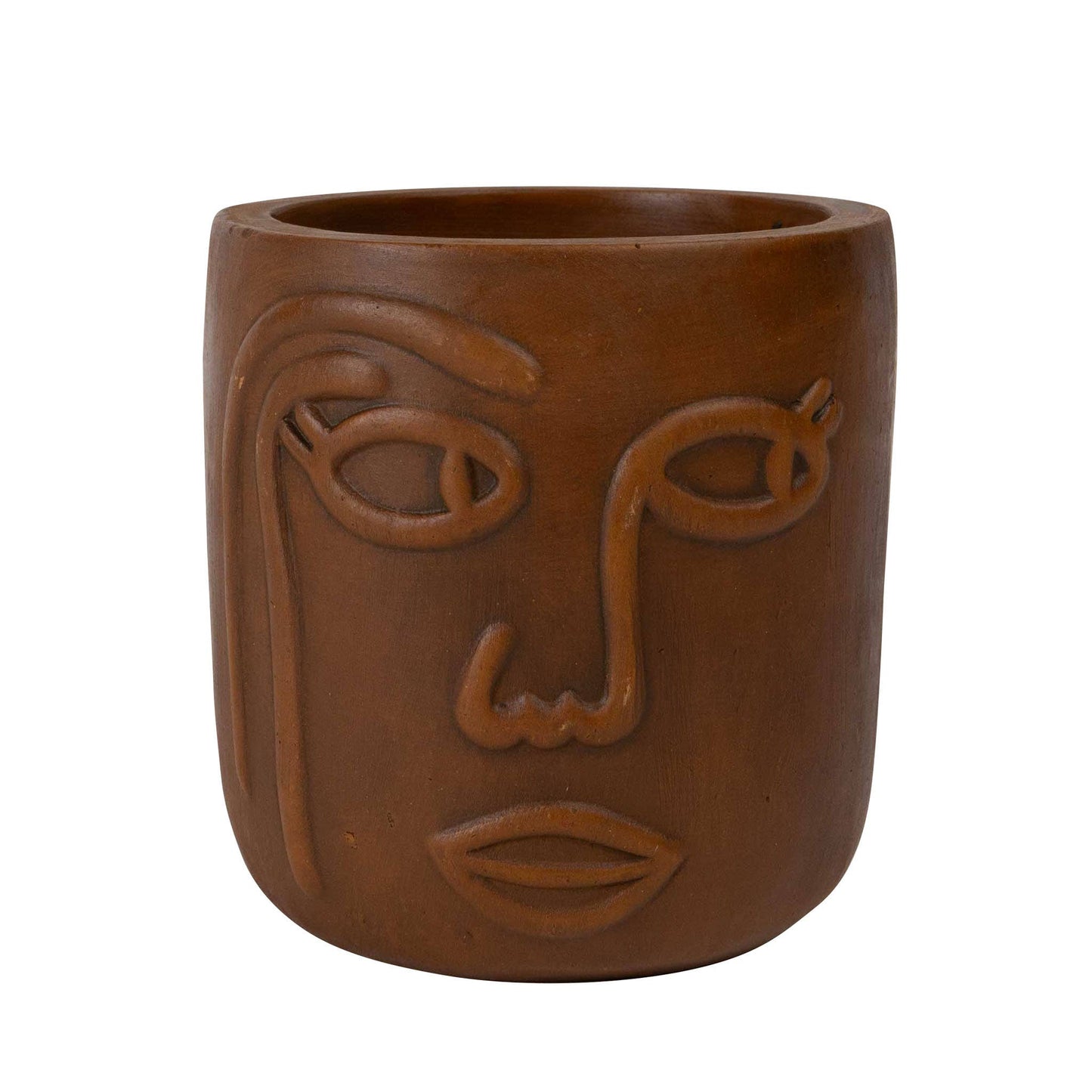 Ten Thousand Villages - Big Brown Eyes Terracotta Face Planter 4" Ten Thousand Villages