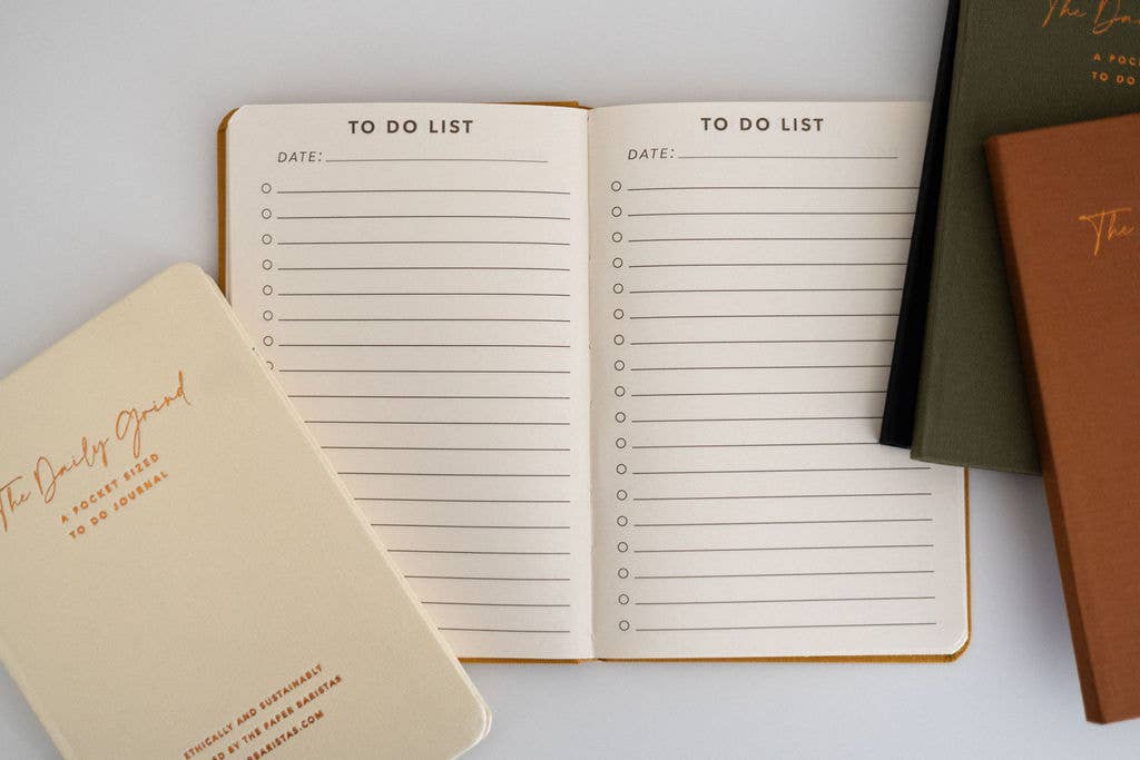 Pocket-Sized To-Do List Notebook Journal in Cream Paper Baristas