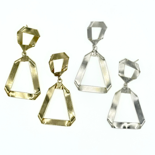 Folded Ribbon Stud Earrings Fair Anita