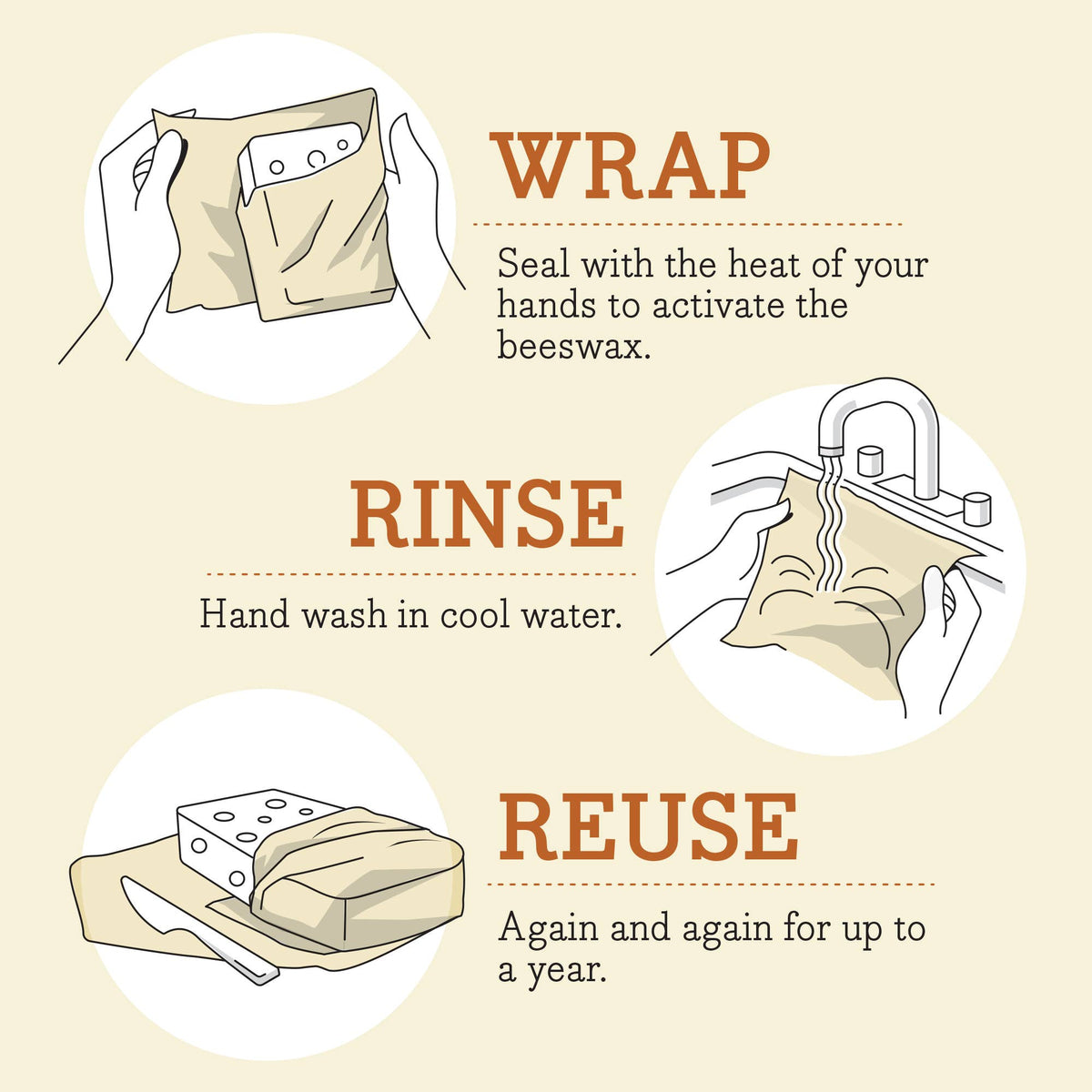 Bees Wrap Reusable Beeswax Food Wrap Roll - Honeycomb Print