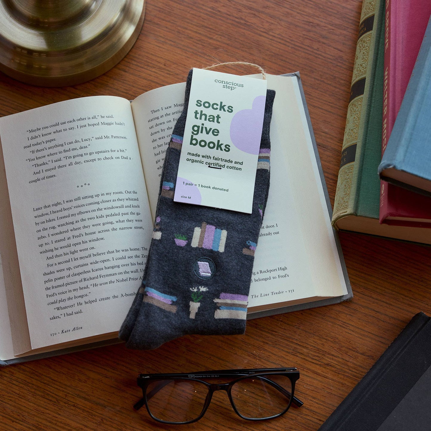 Socks that Give Books | Gray Bookshelves - Gifts for Readers