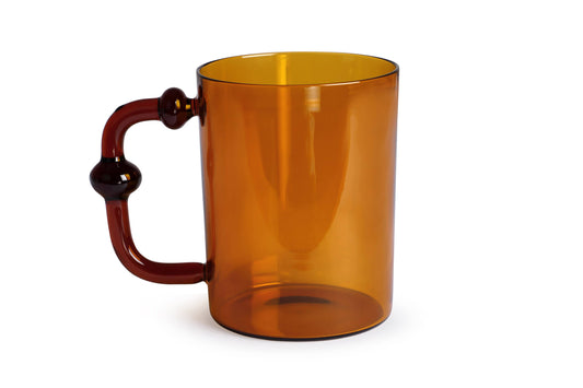 Casa Amarosa - Colored Handblown Drinkware Mug, Amber - 2.7X3.5 Inch Casa Amarosa