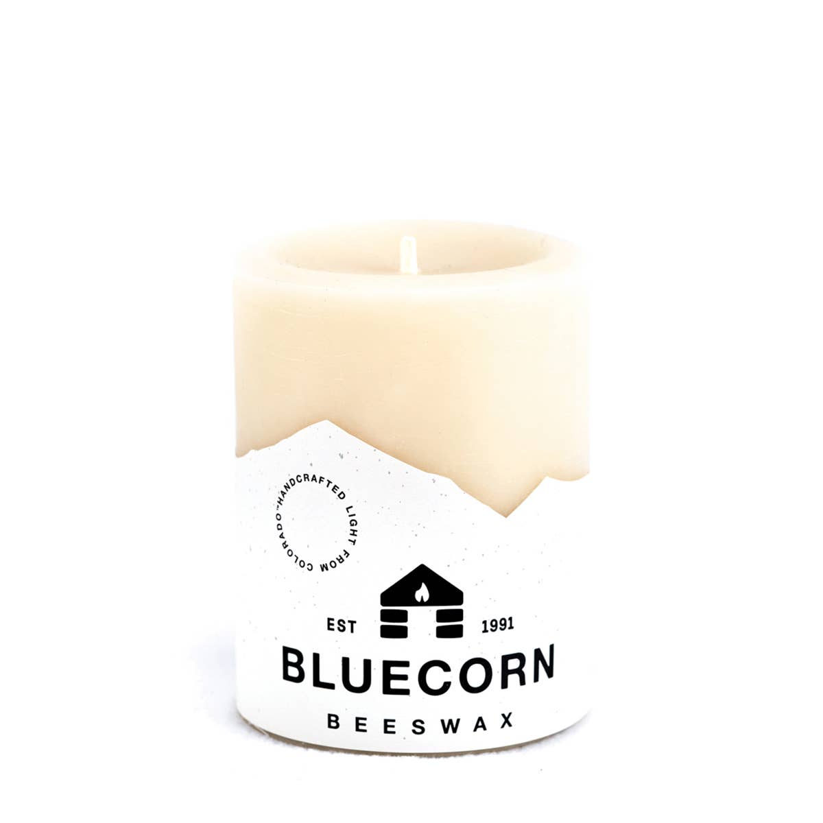 Bluecorn Candles - Pure Beeswax Pillar Candles: 4" x 8" / Raw Bluecorn Candles