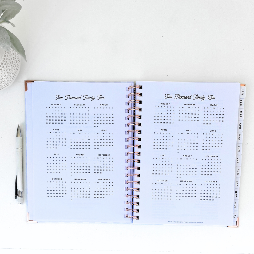 2025 Planner | Plaid Blue Monthly Weekly Sustainable Planner Paper Baristas