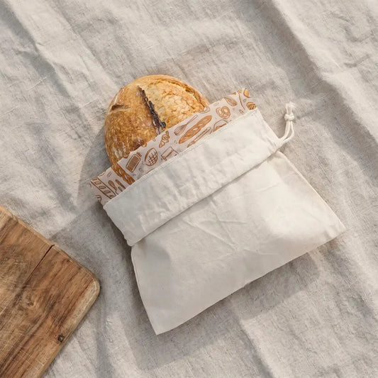 Bees Wrap Reusable Beeswax Lined Artisan Bread Bag - Natural