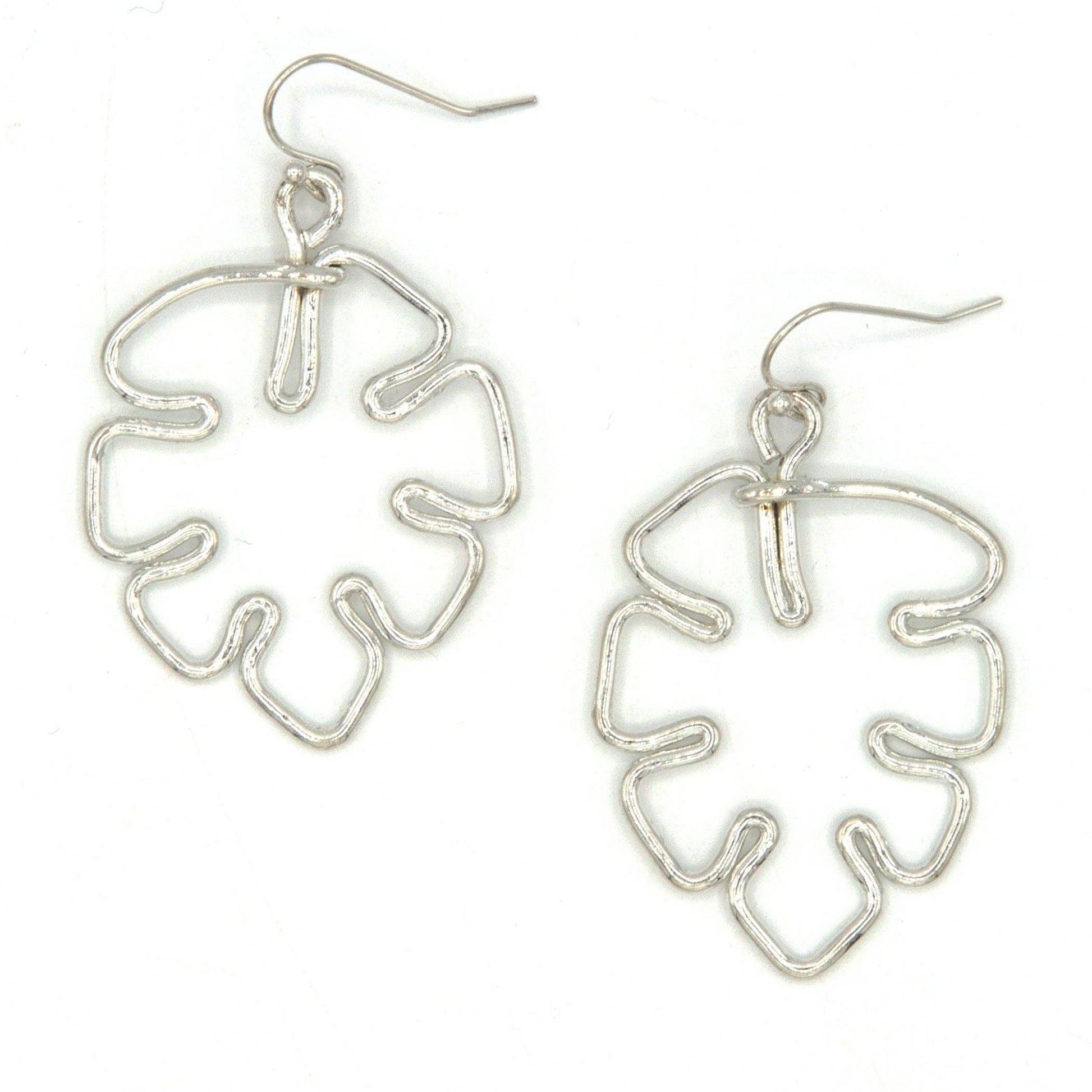 Continuous Line Art Earrings - Monstera Fair Anita