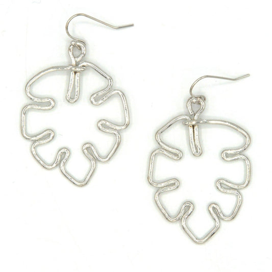 Continuous Line Art Earrings - Monstera Fair Anita