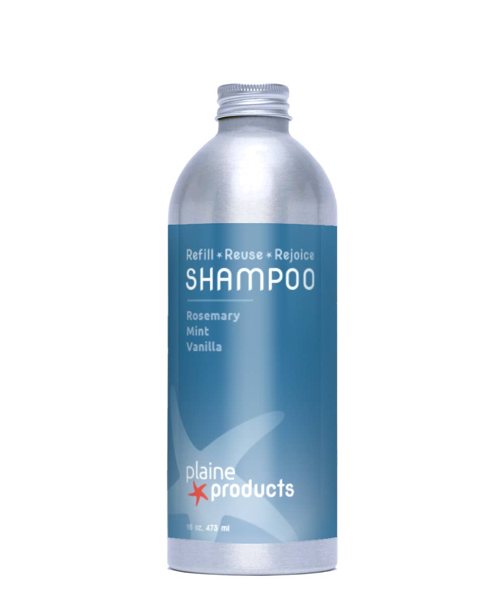 Shampoo 16 oz (pump not included) Reusable packaging Plaine Products