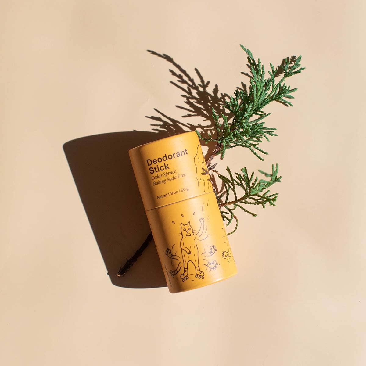 Cedar Spruce Baking Soda Free Deodorant Stick Meow Meow Tweet