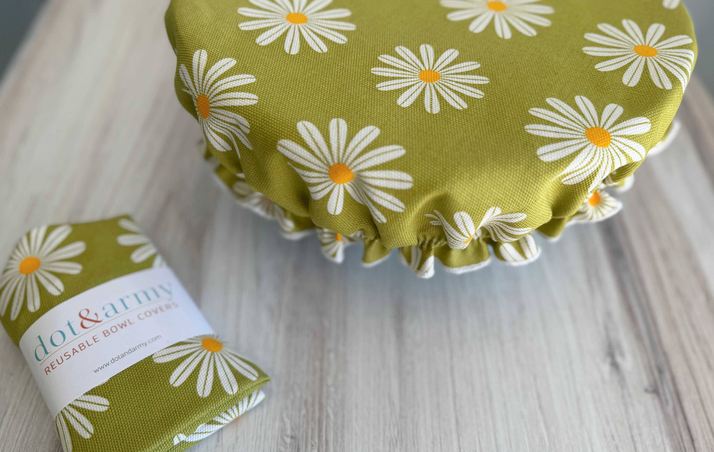 Reusable Bowl Cover- Daisy Dot and Army