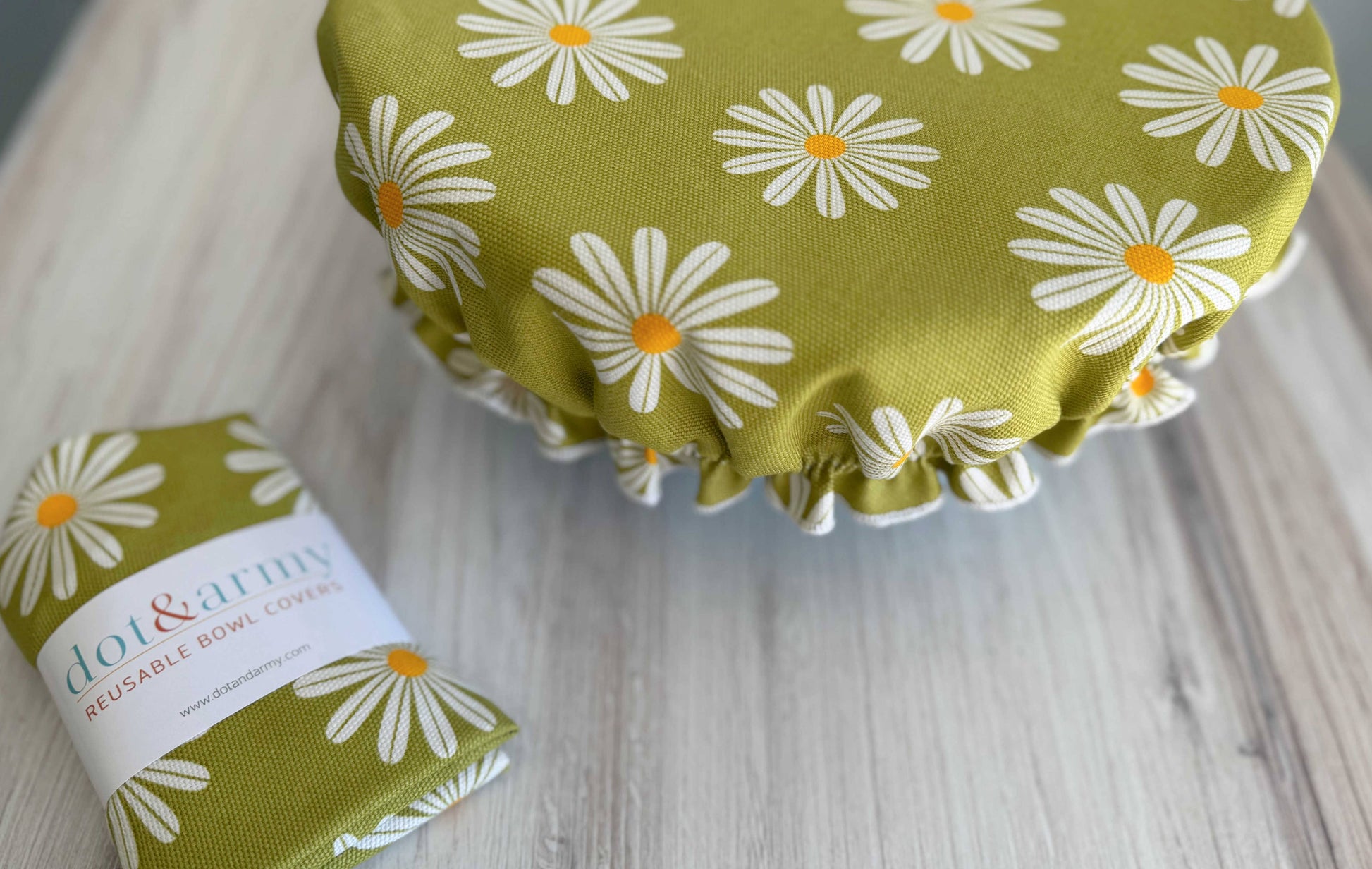 Reusable Bowl Cover- Daisy Dot and Army