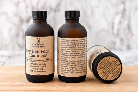 Natural Nail Polish Remover Vegan NO Toxins Soy Lavender Vit Northern Nail Polish
