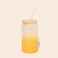 Bamboo Switch - Reusable Glass Can Cup | Orange | Summer Bestseller: Glass Can Tumbler + Glass Straw Bamboo Switch