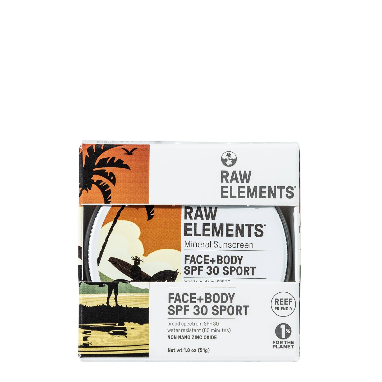 Raw Elements Mike Field Face & Body SPF 30 Tin 1.8 oz Raw Elements