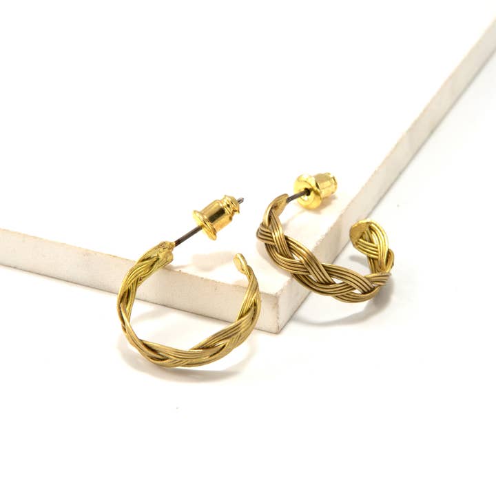 Mod Braided Hoops: Brass Fair Anita