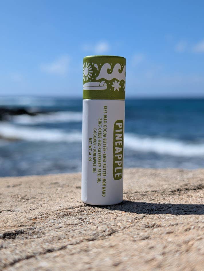 Pineapple SPF lip balm - Zero Waste - Bee's Wax Hawaii Koloa Farms
