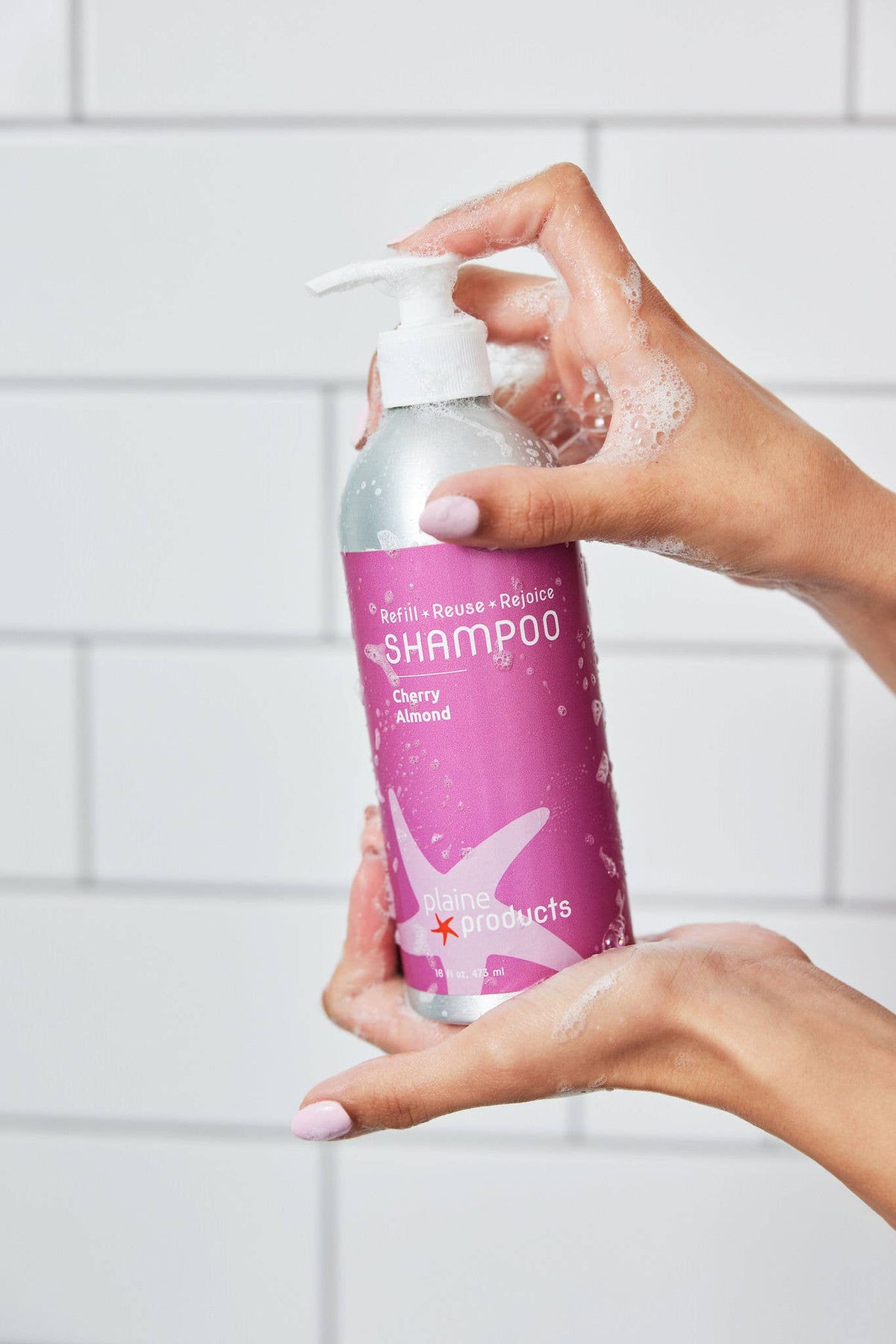 Shampoo 16 oz (pump not included) Reusable packaging Plaine Products