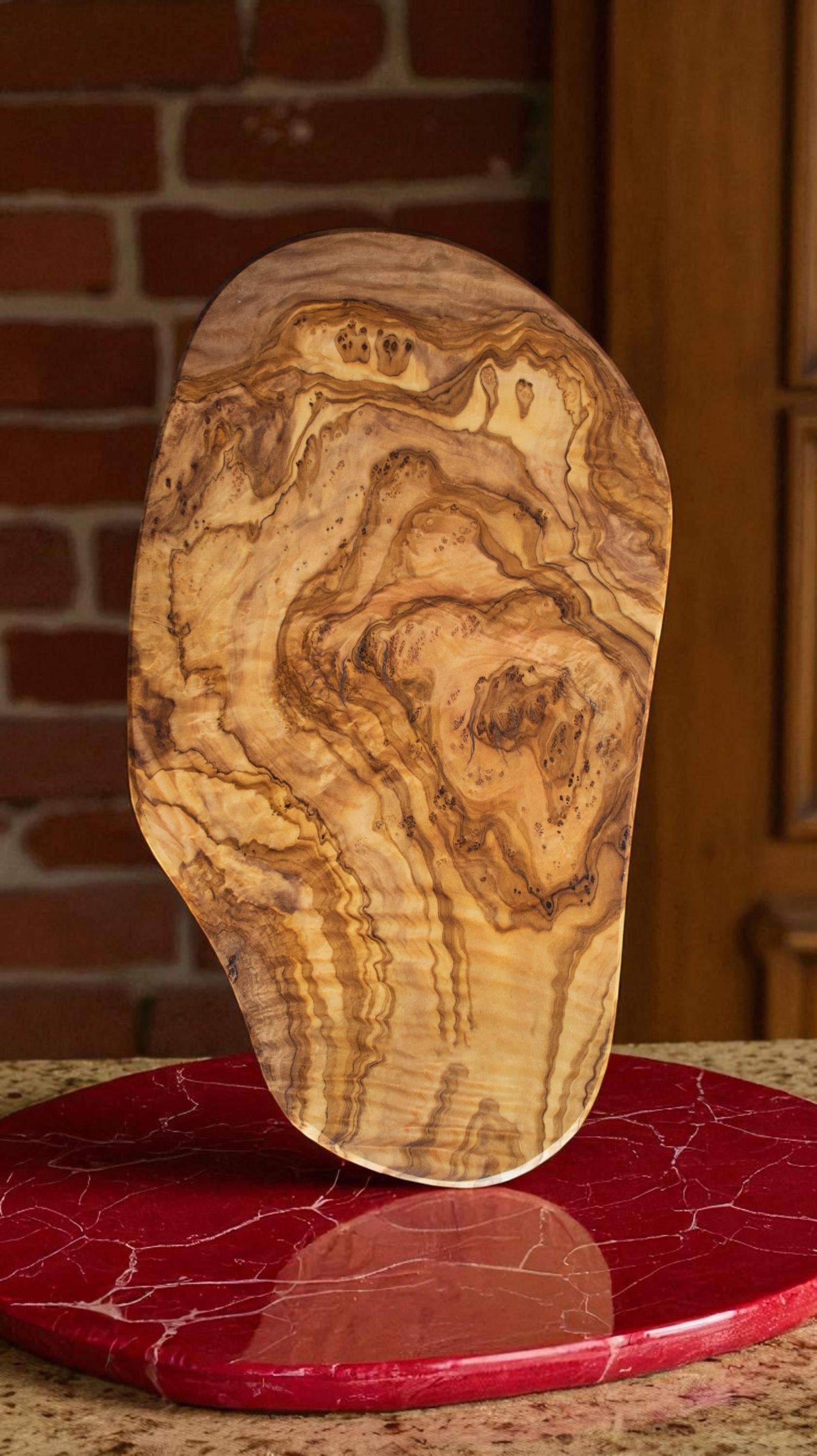 Handmade irregular shaped Olive Wood Cutting Board Handcrafted Olivewood