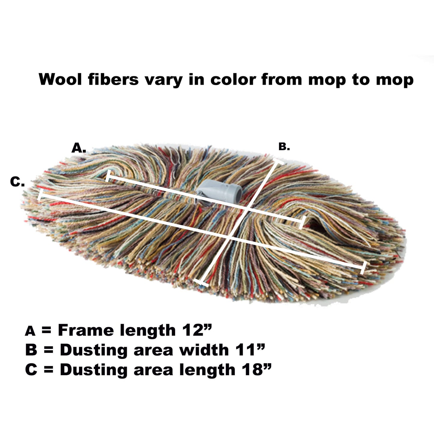 Big Wooly Wool Dust Mop with 48" Wooden Handle