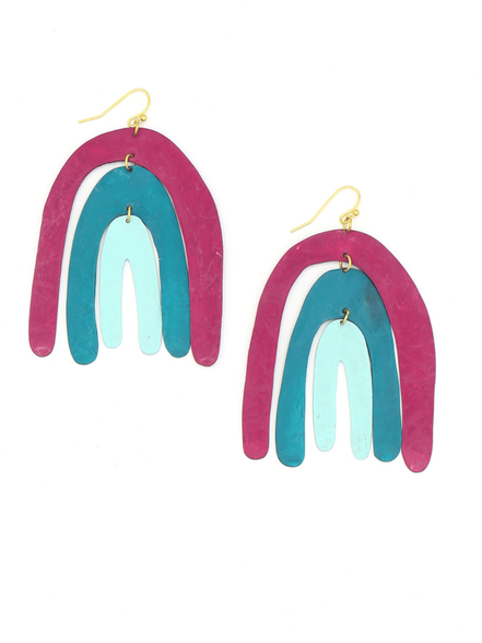 Painted Rainbow Statement Earrings Fair Anita